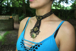 FLOWER of Life Necklace - Macrame Pendant, Macrame Necklace, Hippie Necklace, Tribal Necklace, Gypsy, Sacred Geometry Necklace, Turquoise