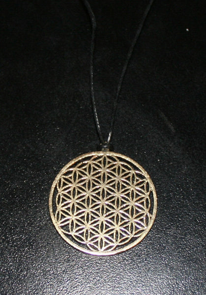 FLOWER OF LIFE Brass Pendant - Mandala Necklace, Tribal Necklace, Hippie Psy, Boho Necklace, Sacred Geometry Pendant, Bohemian Pendant