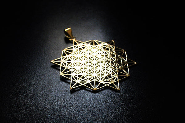 TETRAHEDRON STAR Brass Necklace - Flower of Life Necklace, Mandala Necklace, Sacred Geometry Necklace, Boho Necklace, Geometric Pendant