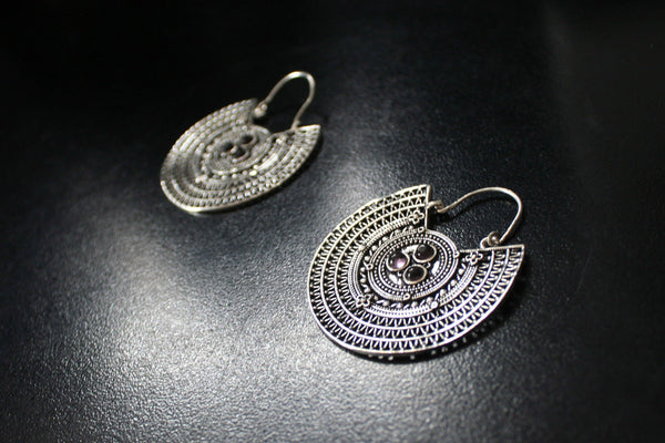 TRIBAL Earrings - Gypsy Earrings, Brass Earrings, Boho Earrings, Sacred Geometry Earrings, Hippie Earrings, Gift, Tribal Jewelry, Psy