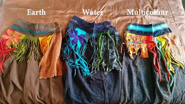 EMBROIDERED Harem Pants - Unisex Ali Baba Trousers, Hippie Yoga Pants, Fisherman Pants, Boho Baggy Trousers, Psytrance Pants, Aladdin Psy