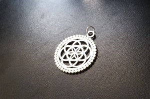 SEED OF LIFE Silver Pendant - Necklace, Tribal Necklace, Flower of Life Necklace, Tribal Necklace, Boho Sacred Geometry Necklace, Gypsy