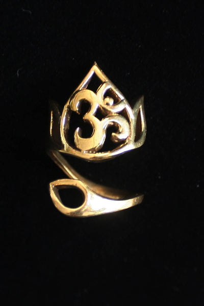 AUM Brass Ring - Om Ring, Ohm Ring, Brass Ring, Gemstone Ring, Tribal Ring, Bohemian Ring, Boho Ring, Sacred Geometry Ring, Psytrance, Psy