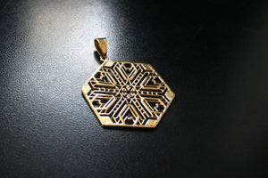 FRACTAL Brass Pendant - Geometric Necklace, Mandala Necklace, Psytrance Necklace, Boho Necklace, Sacred Geometry Necklace, Tribal Necklace