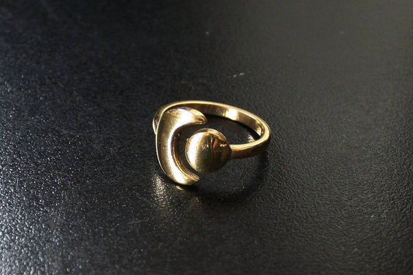 MOON & SUN Brass Ring  - Gypsy Ring, Tribal Ring, Boho Ring, Psy, Bohemian Ring, Sacred Geometry, Psytrance, Hippie Ring, Boho Jewellery