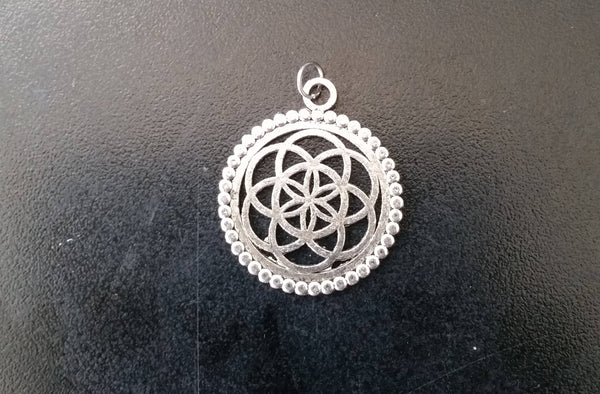 SEED OF LIFE Silver Pendant - Necklace, Tribal Necklace, Flower of Life Necklace, Tribal Necklace, Boho Sacred Geometry Necklace, Gypsy