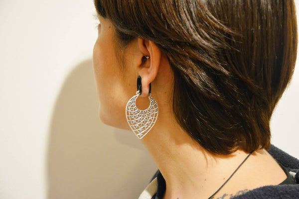 FRACTAL Earrings - Silver Earrings, Gypsy Earrings, Flower Earrings, Lotus Earrings, Geometric Earrings, Tribal Earrings, Psytrance, Psy