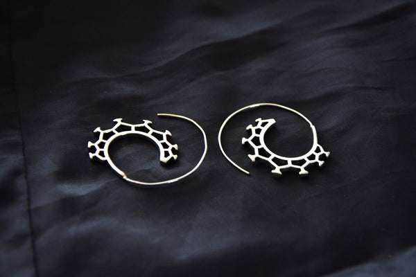 GEOMETRIC Earrings - Tribal Jewellery, Hippie Earrings, Psy, Boho Earrings, Psytrance, Geometric Earrings, Sacred Geometry Earrings, Brass