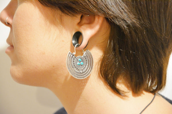 TRIBAL Earrings - Gypsy Earrings, Brass Earrings, Boho Earrings, Sacred Geometry Earrings, Hippie Earrings, Gift, Tribal Jewelry, Psy