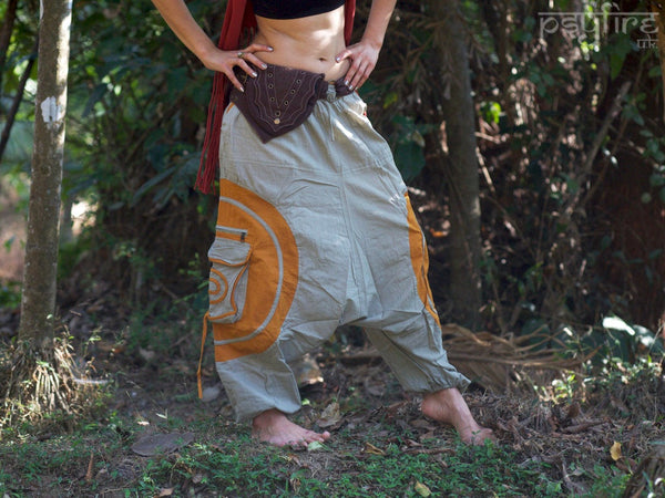 SPIRAL Harem Pants - Unisex Ali Baba Trousers, Hippie Yoga Pants, Fisherman Pants, Boho Baggy Trousers, Psytrance Pants, Harem Pants Women