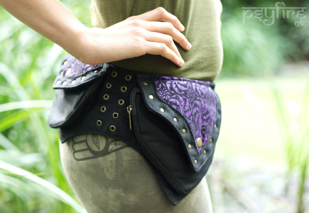 Fanny Pack Multi-pocket Purple Waist Bag 